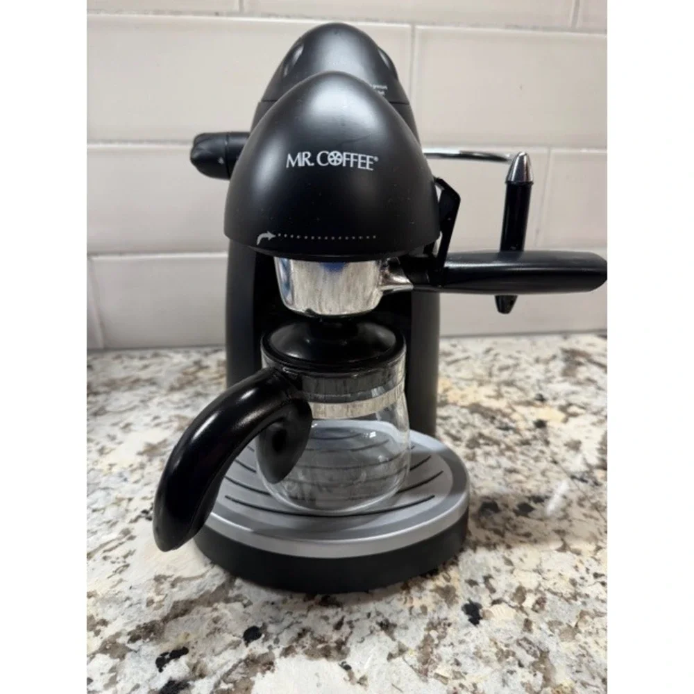 Mr Coffee ECM20 Steam Espresso and Cappuccino Maker Black 4 Cup 750W Machine‎